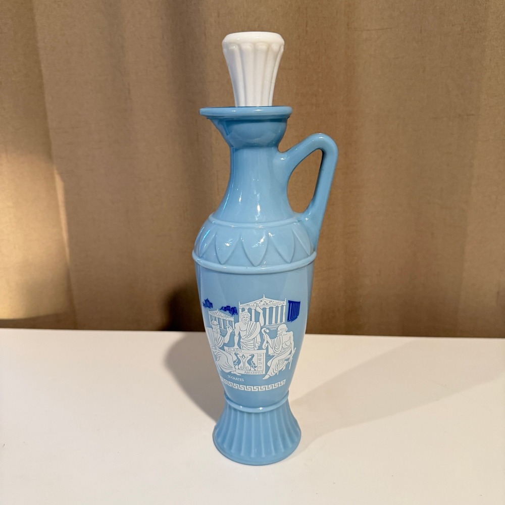 Vintage Jim Beam Greek Philosophers Milk Glass Decanter Socrates Plato Aristotle - Picture 2 of 8